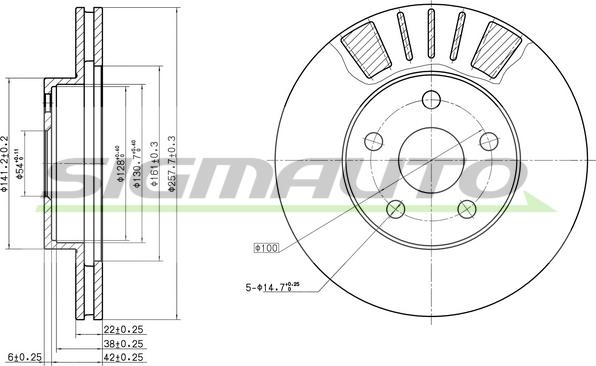 SIGMAUTO DBA411V - Гальмівний диск avtolavka.club