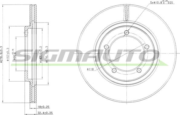 SIGMAUTO DBA420V - Гальмівний диск avtolavka.club