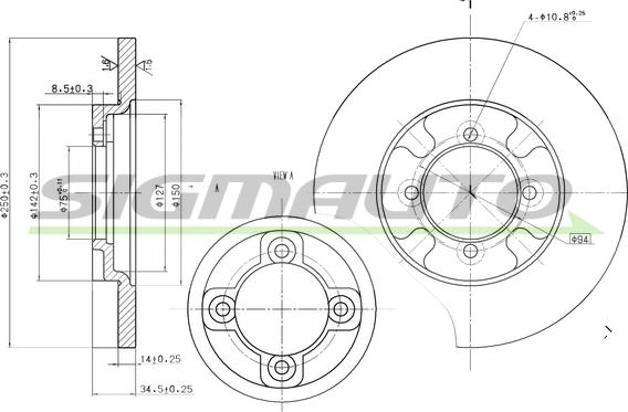 SIGMAUTO DBA531S - Гальмівний диск avtolavka.club