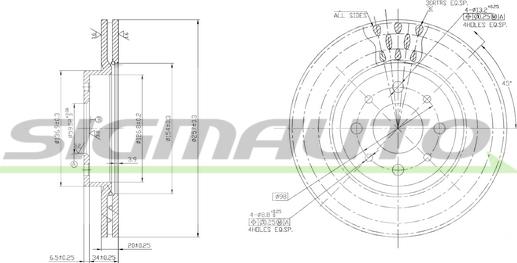 SIGMAUTO DBA521V - Гальмівний диск avtolavka.club