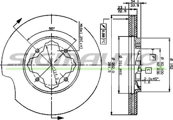 SIGMAUTO DBA619V - Гальмівний диск avtolavka.club