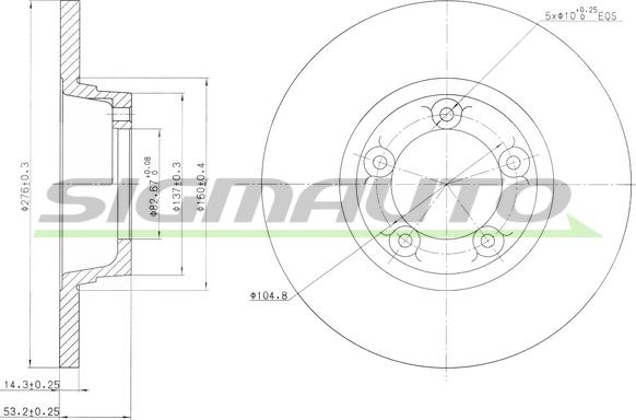 SIGMAUTO DBA065S - Гальмівний диск avtolavka.club