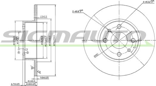 SIGMAUTO DBA066S - Гальмівний диск avtolavka.club