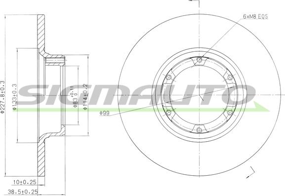 SIGMAUTO DBA016S - Гальмівний диск avtolavka.club