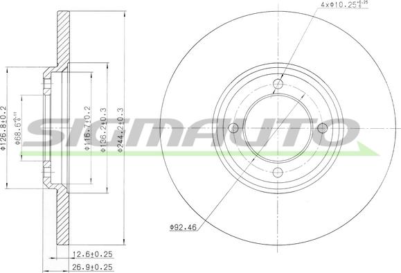 SIGMAUTO DBA023S - Гальмівний диск avtolavka.club