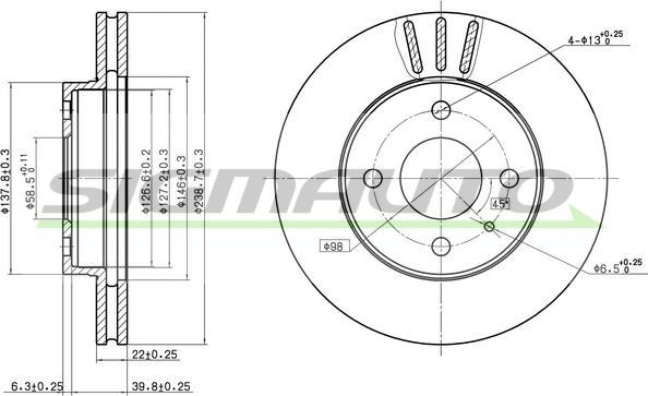 SIGMAUTO DBA157V - Гальмівний диск avtolavka.club