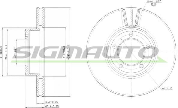 SIGMAUTO DBA164V - Гальмівний диск avtolavka.club