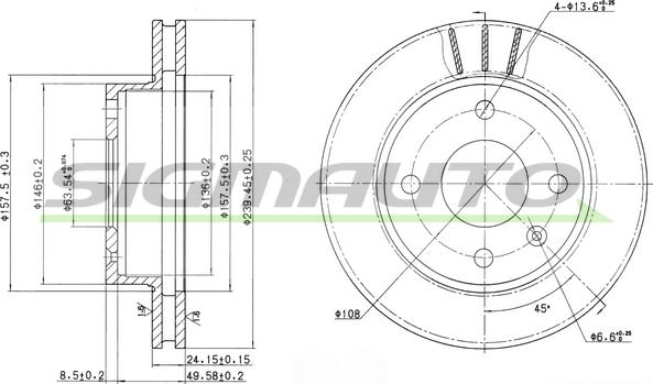 SIGMAUTO DBA183V - Гальмівний диск avtolavka.club