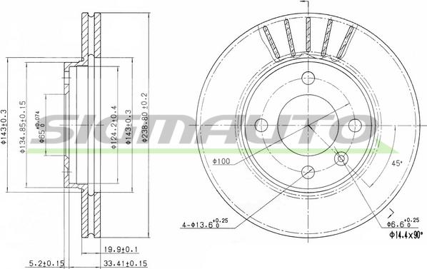 SIGMAUTO DBA175V - Гальмівний диск avtolavka.club