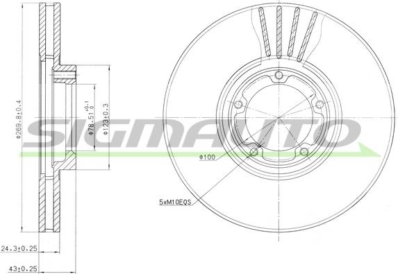 SIGMAUTO DBA849V - Гальмівний диск avtolavka.club