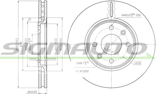 SIGMAUTO DBA841V - Гальмівний диск avtolavka.club