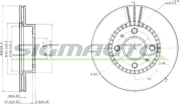 SIGMAUTO DBA867V - Гальмівний диск avtolavka.club