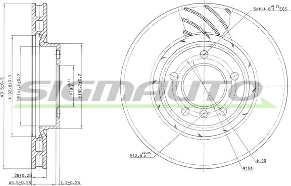 SIGMAUTO DBA804V - Гальмівний диск avtolavka.club