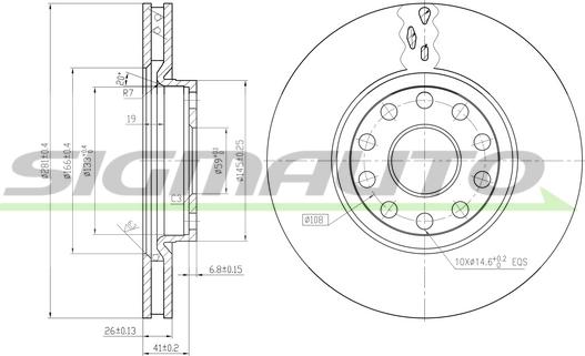 SIGMAUTO DBA802V - Гальмівний диск avtolavka.club