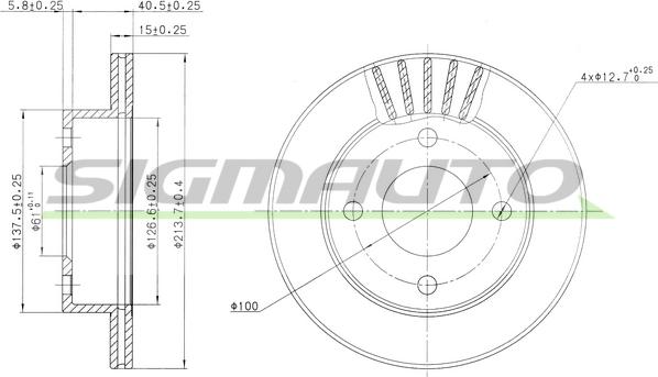 SIGMAUTO DBA807V - Гальмівний диск avtolavka.club