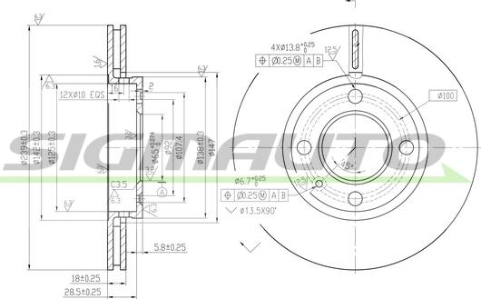 SIGMAUTO DBA812V - Гальмівний диск avtolavka.club