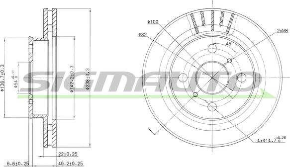 SIGMAUTO DBA880V - Гальмівний диск avtolavka.club