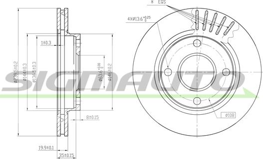 SIGMAUTO DBA887V - Гальмівний диск avtolavka.club