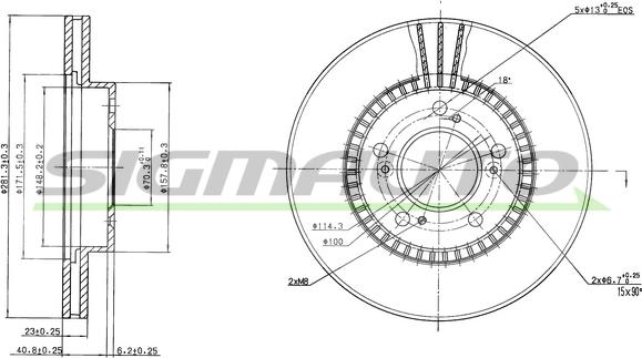 SIGMAUTO DBA829V - Гальмівний диск avtolavka.club