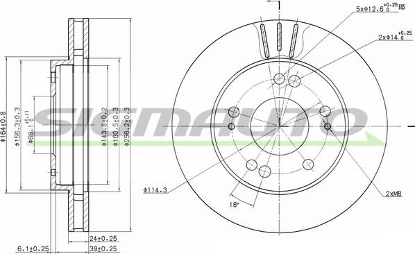 SIGMAUTO DBA824V - Гальмівний диск avtolavka.club