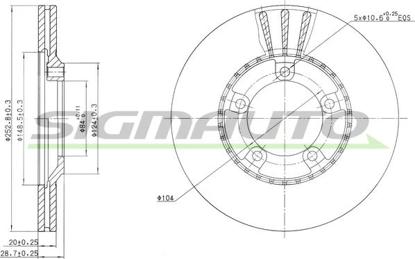 SIGMAUTO DBA826V - Гальмівний диск avtolavka.club