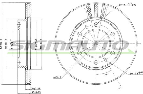 SIGMAUTO DBA347V - Гальмівний диск avtolavka.club