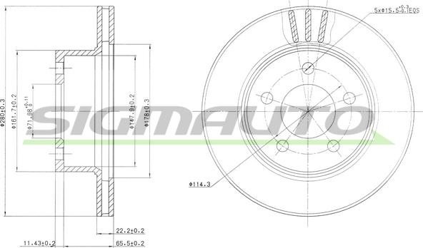 SIGMAUTO DBA367V - Гальмівний диск avtolavka.club