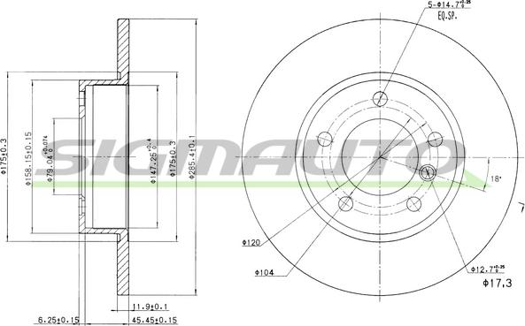 SIGMAUTO DBA248S - Гальмівний диск avtolavka.club