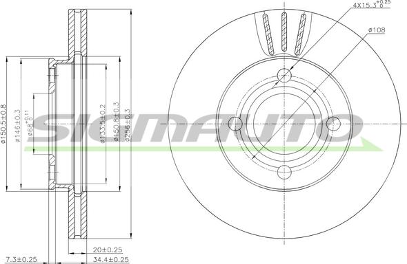 SIGMAUTO DBA256V - Гальмівний диск avtolavka.club