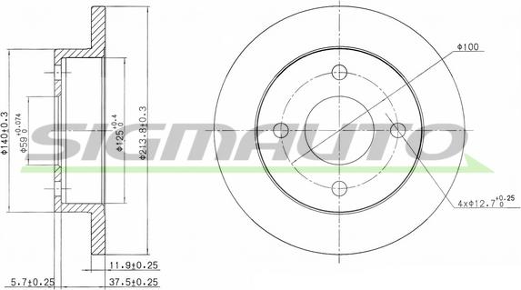 SIGMAUTO DBA202S - Гальмівний диск avtolavka.club