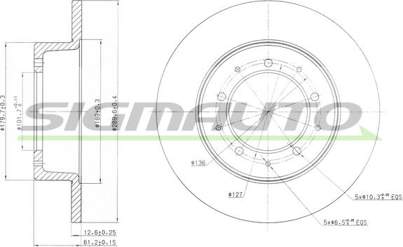 SIGMAUTO DBA283S - Гальмівний диск avtolavka.club