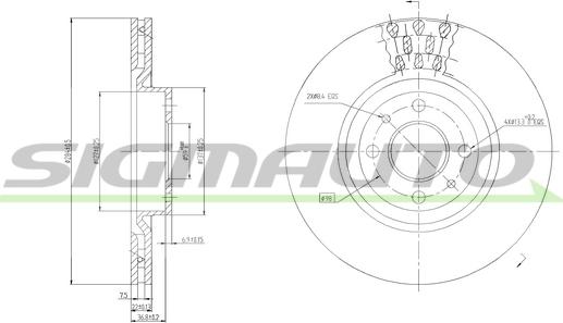 SIGMAUTO DBA220V - Гальмівний диск avtolavka.club