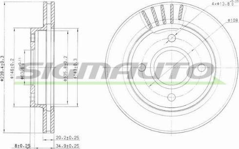 SIGMAUTO DBA766V - Гальмівний диск avtolavka.club