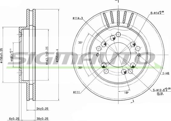 SIGMAUTO DBA761V - Гальмівний диск avtolavka.club