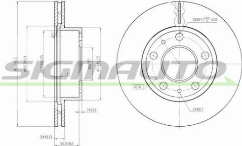 SIGMAUTO DBA768V - Гальмівний диск avtolavka.club