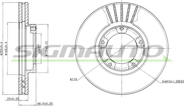 SIGMAUTO DBA703V - Гальмівний диск avtolavka.club