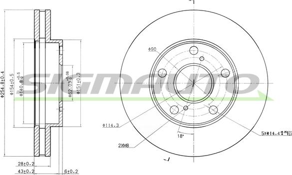 SIGMAUTO DBA702V - Гальмівний диск avtolavka.club