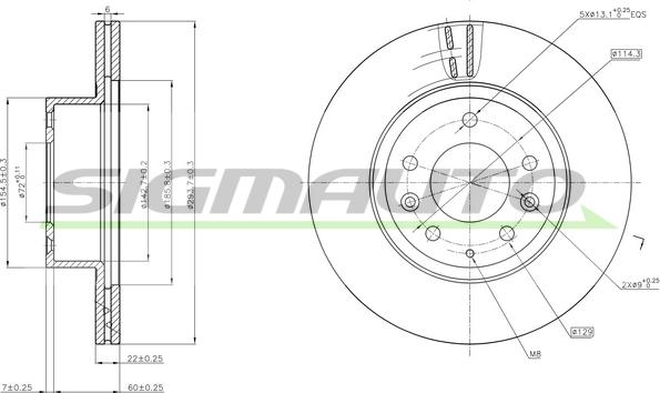 SIGMAUTO DBA736V - Гальмівний диск avtolavka.club