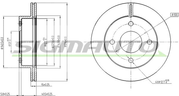 SIGMAUTO DBA770V - Гальмівний диск avtolavka.club