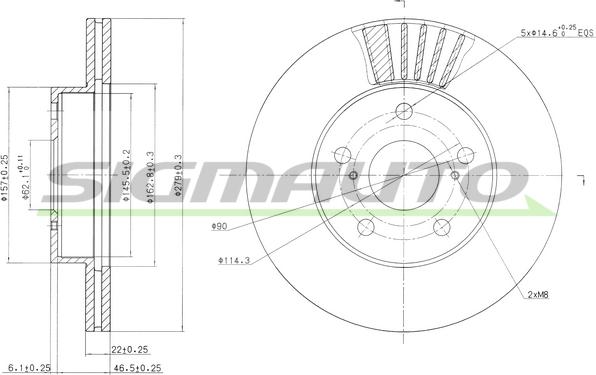 SIGMAUTO DBA777V - Гальмівний диск avtolavka.club