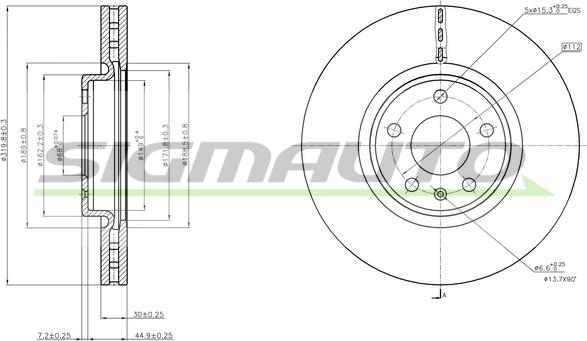 SIGMAUTO DBB996V - Гальмівний диск avtolavka.club