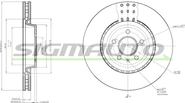 SIGMAUTO DBB997V - Гальмівний диск avtolavka.club