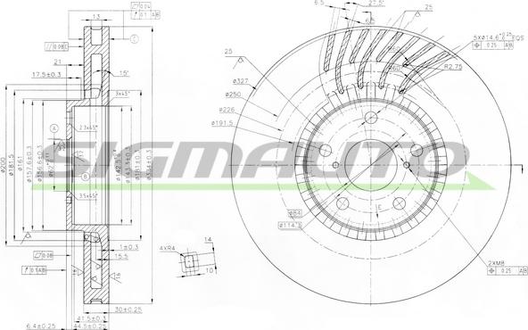 SIGMAUTO DBB957VLS - Гальмівний диск avtolavka.club