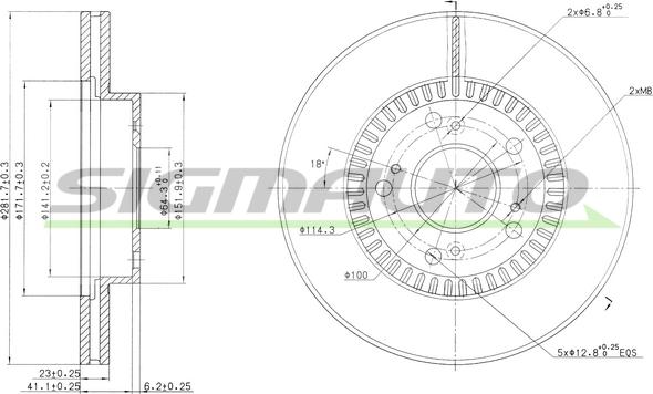 SIGMAUTO DBB496V - Гальмівний диск avtolavka.club