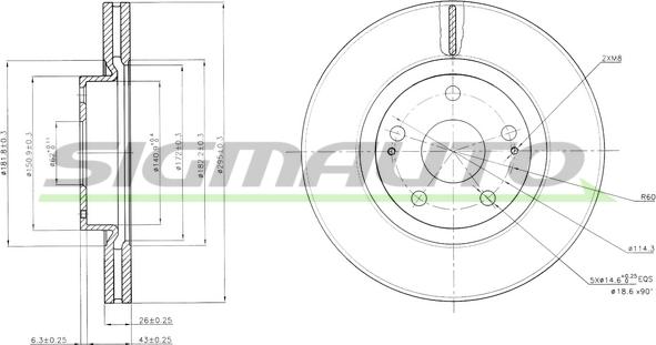 SIGMAUTO DBB401V - Гальмівний диск avtolavka.club