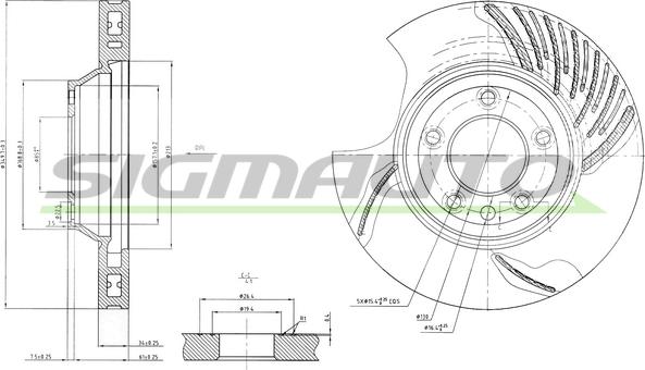 SIGMAUTO DBB408VLS - Гальмівний диск avtolavka.club