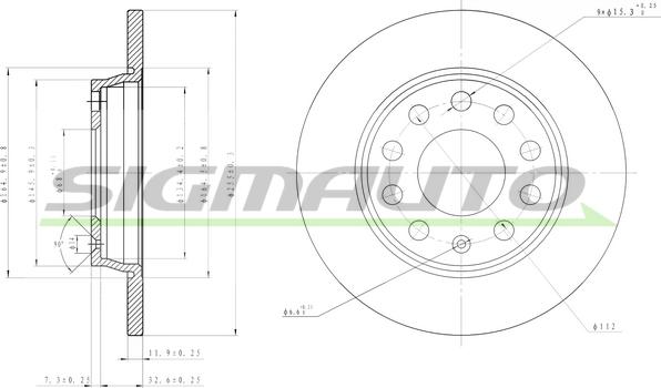 SIGMAUTO DBB425S - Гальмівний диск avtolavka.club