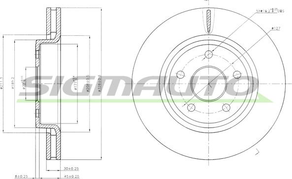 SIGMAUTO DBB593V - Гальмівний диск avtolavka.club