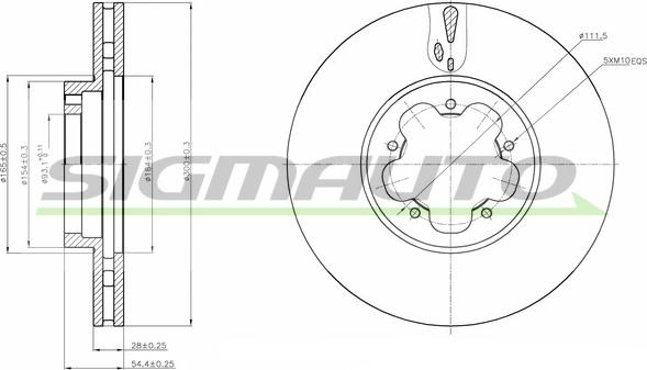 SIGMAUTO DBB555V - Гальмівний диск avtolavka.club