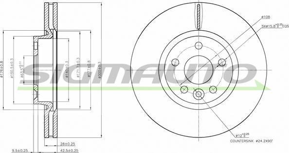 SIGMAUTO DBB567V - Гальмівний диск avtolavka.club